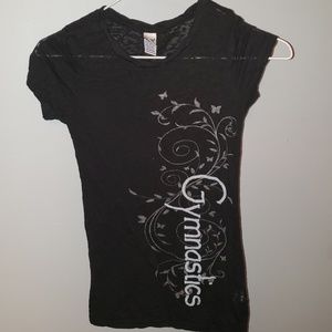 Gymnastics burnout short sleeved tshirt Black
